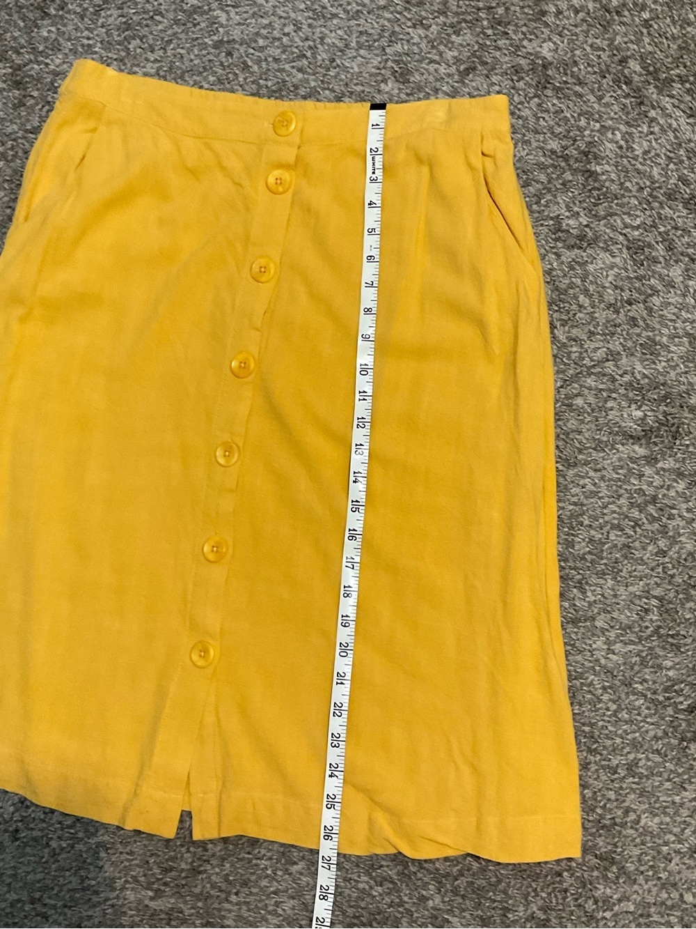 Matty M Golden Yellow Button-Front Midi Skirt Large - Picture 7 of 7